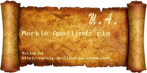 Merkle Apollinária névjegykártya